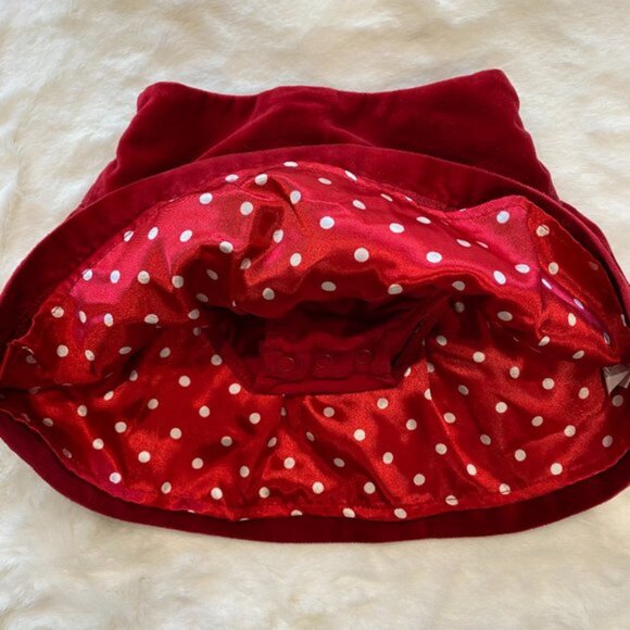 The Children's Place Burgundy Velvet Allover Embroidered Flowers Lined Skirt 6-9 - Picture 3 of 5